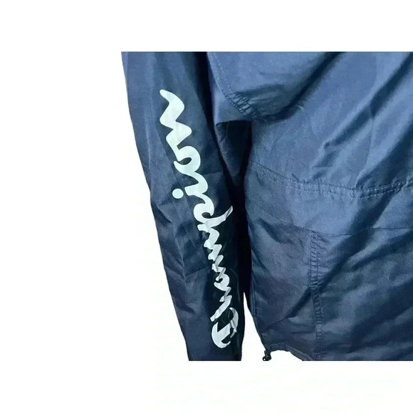 Champion Unisex Navy Blue Wind and Water-Resistant Hooded Jacket•Like New• - Picture 4 of 11